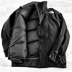 The North Face Men's Black 3 pieces. Outer wear. Jacket, shell, 700 down vest
